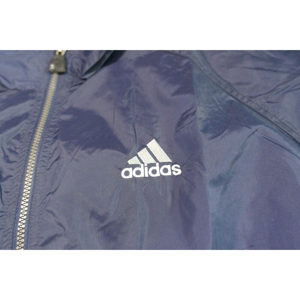 NWT Vintage 90s ADIDAS Jefferson Soccer Men's XL Nylon Full Zip Jacket w/ Hood - Picture 3 of 11